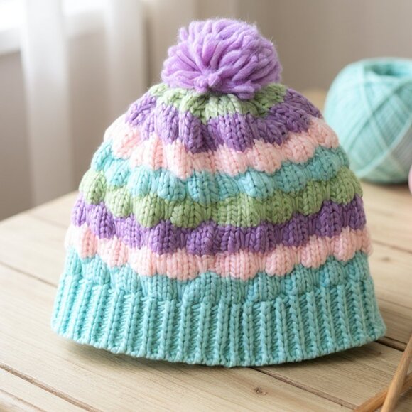 Kids Jocelyn Beanie Hat Cap Knit Turtle Fur - Picture 1 of 6